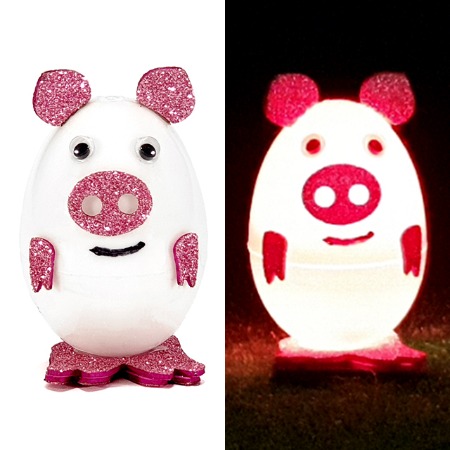 KK 동물 핑크돼지 LED 만들기