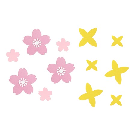 종이 벚꽃과 개나리(4종택1)/봄환경구성