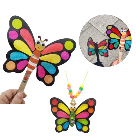 팔랑팔랑 나비와 투명 나비 목걸이만들기(2개 한세트)